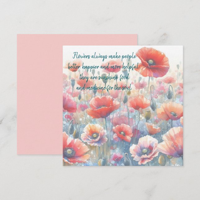 Iceland Poppies & Quote  Card (Front/Back)