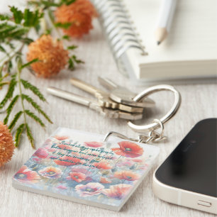 Iceland Poppies & Quote Key Ring