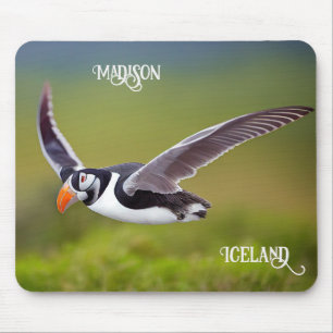 Iceland Puffin Custom Name Mouse Pad