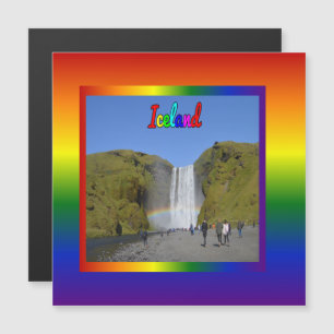 Iceland Rainbow Waterfall Magnet