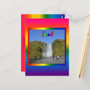 Iceland Rainbow Waterfall Postcard