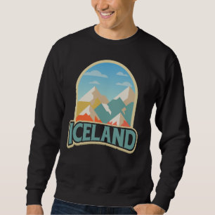 Iceland Retro Vintage Gift Hiking Lover mountains Sweatshirt