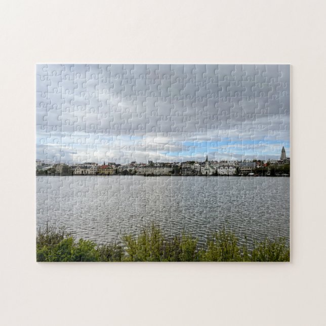 Iceland Reykjavik Europe Tjornin Pond Landscape  Jigsaw Puzzle (Horizontal)