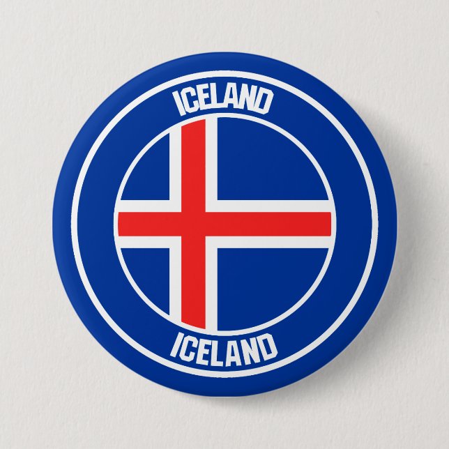 Iceland Round Emblem 7.5 Cm Round Badge (Front)