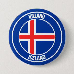 Iceland Round Emblem 7.5 Cm Round Badge