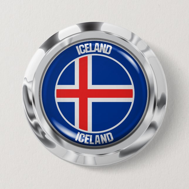 Iceland Round Emblem 7.5 Cm Round Badge (Front)