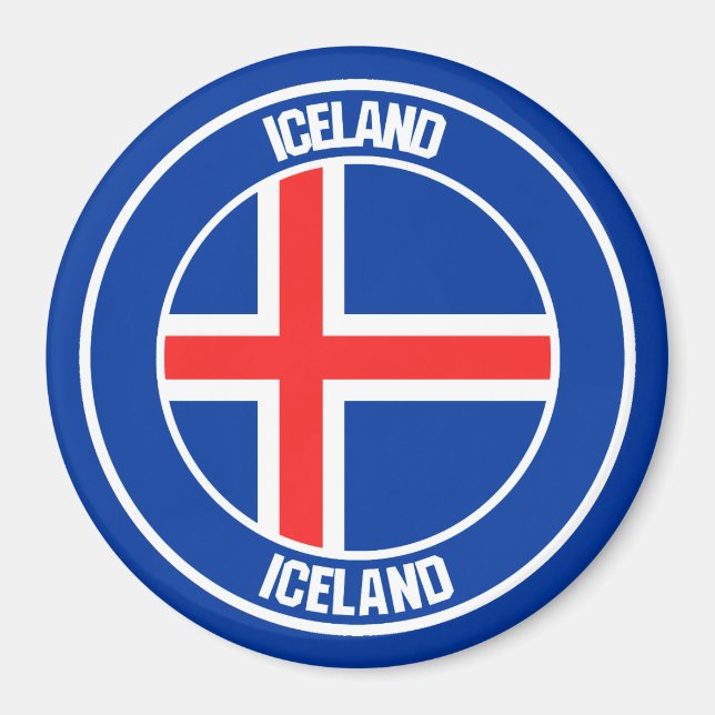 Iceland Round Emblem Magnet (Front)