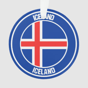 Iceland Round Emblem Ornament