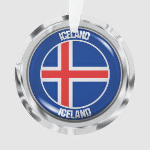 Iceland Round Emblem Ornament