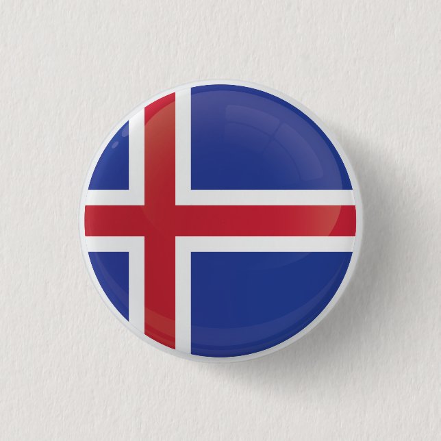 Iceland  Round Icon Flag 3 Cm Round Badge (Front)