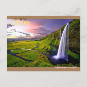 Iceland- Seljalandsfoss waterfall  Postcard