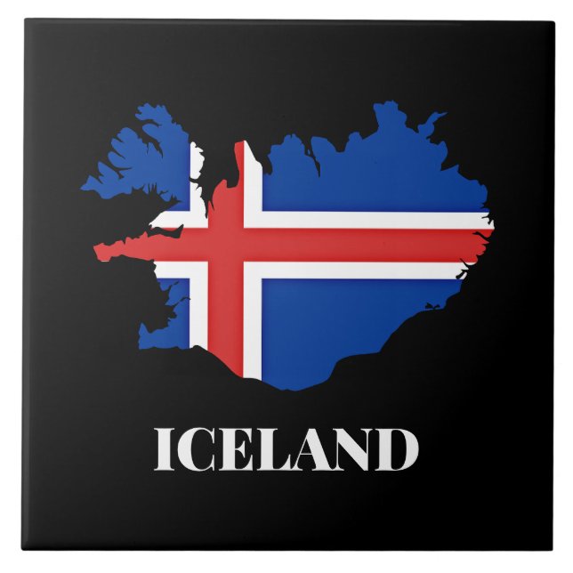 Iceland Silhouette, flag, Tile (Front)