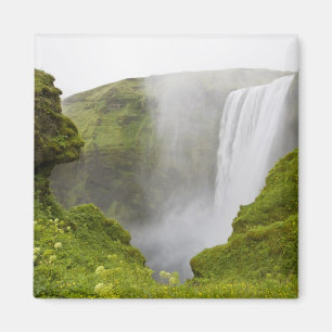 Iceland. Skogarfoss Waterfall plunges over a Magnet