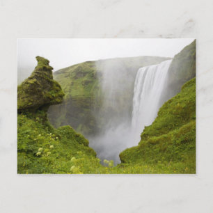 Iceland. Skogarfoss Waterfall plunges over a Postcard