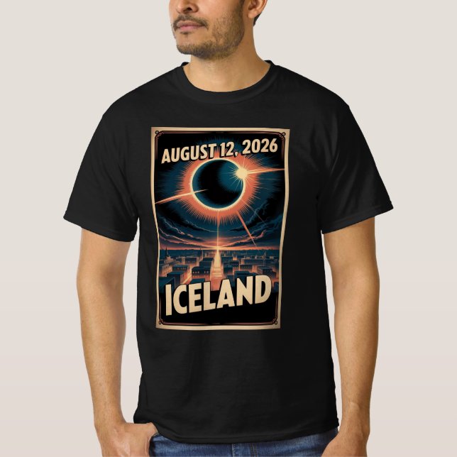Iceland Solar Eclipse 2026 Shirt Reykjavik Group (Front)