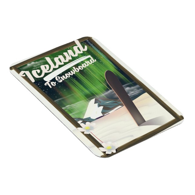 Iceland to Snowboard Magnet (Right Side)