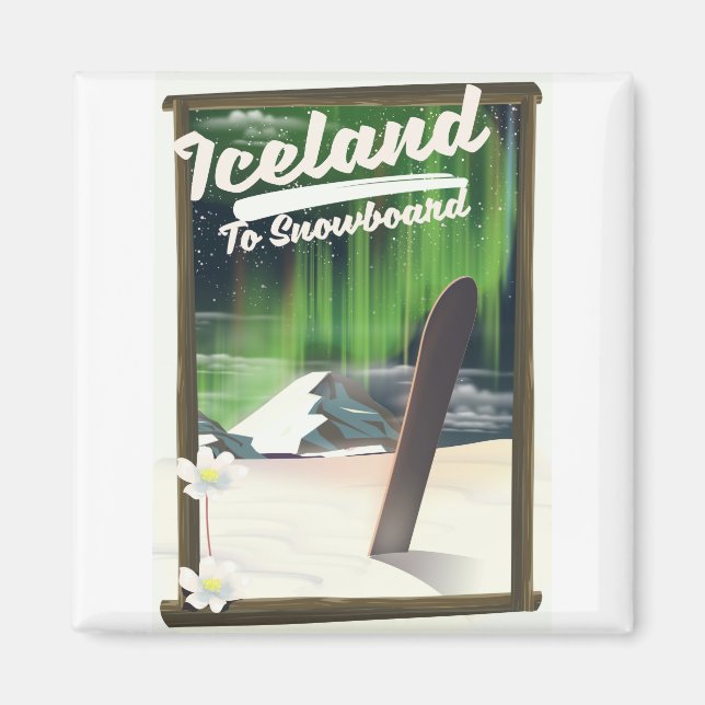 Iceland to Snowboard Magnet (Front)