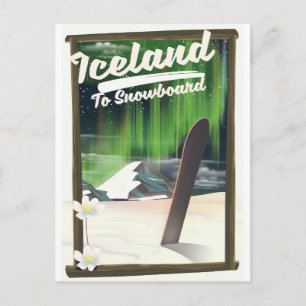 Iceland to Snowboard Postcard