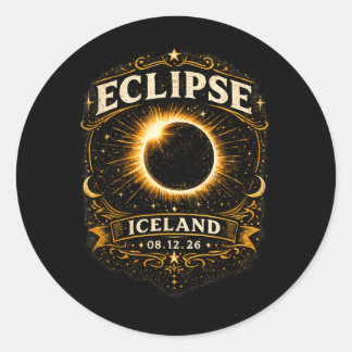 Iceland Total Solar Eclipse 2026 Celestial Eclipse Classic Round Sticker