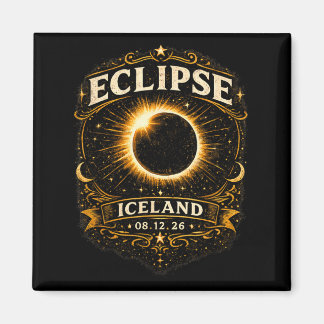 Iceland Total Solar Eclipse 2026 Celestial Eclipse Magnet