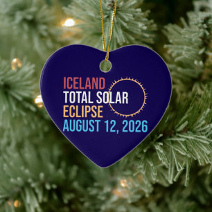 Iceland total solar eclipse august 12 2026 Mug Ceramic Tree Decoration