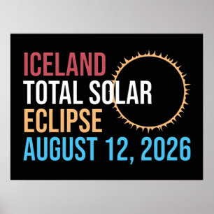 Iceland total solar eclipse august 12 2026 Mug Poster
