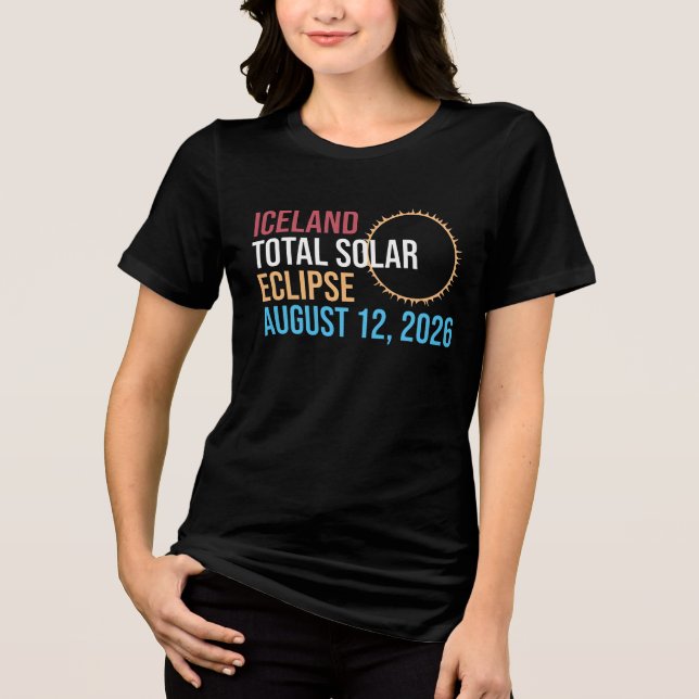 Iceland total solar eclipse august 12 2026 Mug Tri-Blend Shirt (Front)