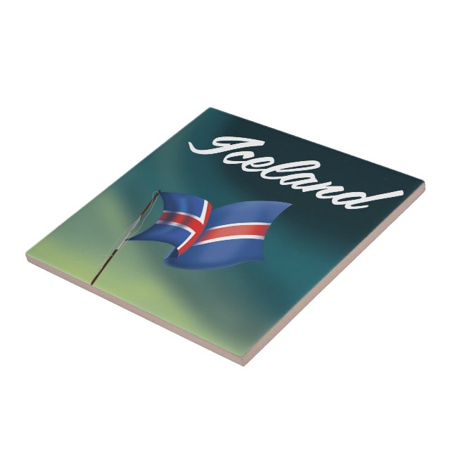Iceland travel poster tile (Side)