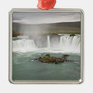 Iceland. View of Godafoss Falls on the Metal Tree Decoration