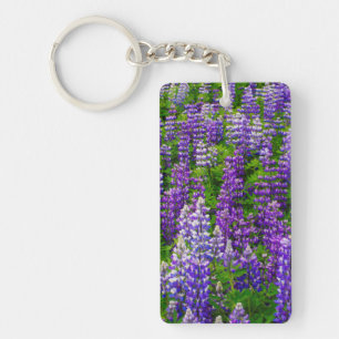 Iceland. Vik i Myrdal. Field of Lupines Key Ring