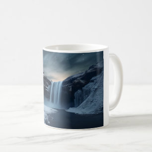 Iceland waterfall landscape coffee mug