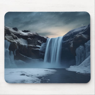 Iceland waterfall landscape mouse pad