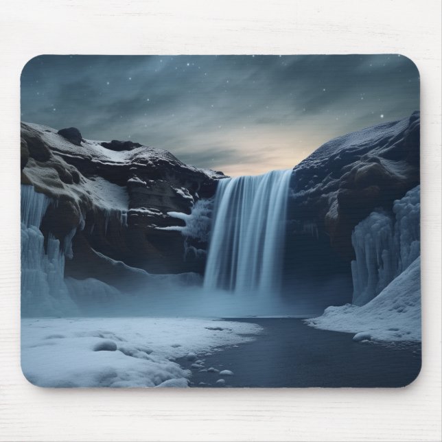 Iceland waterfall landscape mouse pad (Front)