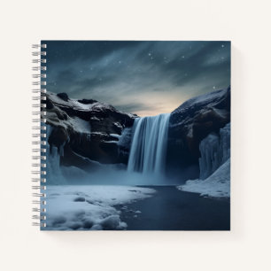 Iceland waterfall landscape notebook