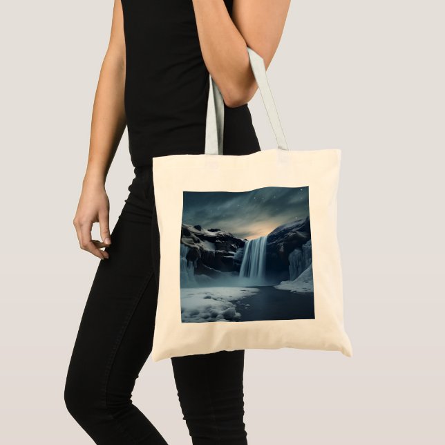 Iceland waterfall landscape tote bag (Front (Product))
