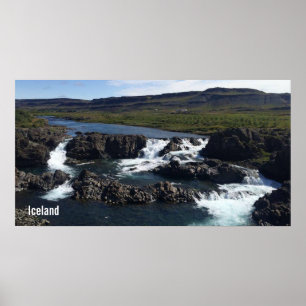 Iceland waterfall poster