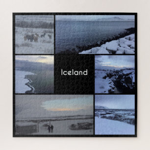 Iceland Winter Landscape Collage Jigsaw Puzzle