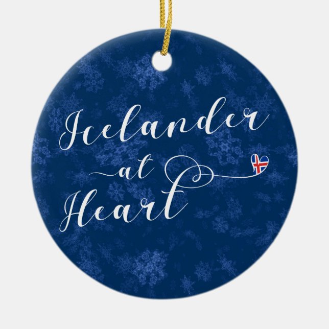 Icelander At Heart, Christmas Tree Ornament (Front)