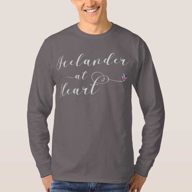 Icelander At Heart Tee Shirt, Iceland (Front)