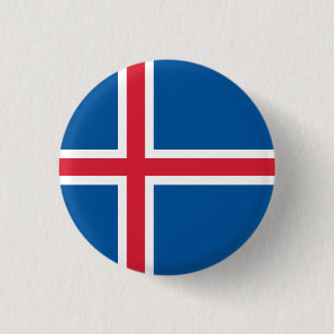 Icelander Flag, Flag of Iceland 3 Cm Round Badge