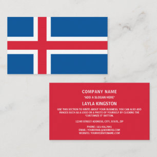 Icelander Flag, Flag of Iceland Business Card