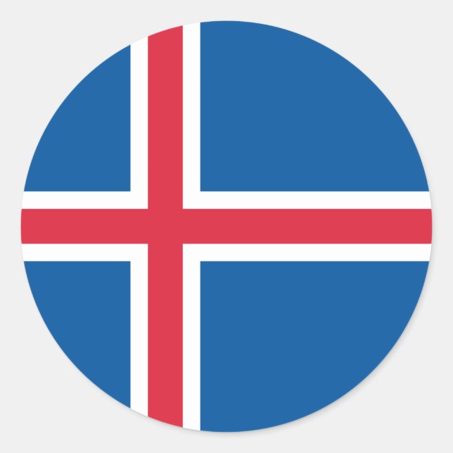 Icelander Flag, Flag of Iceland Classic Round Sticker (Front)