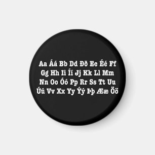 Icelandic Alphabet [Íslenska Stafrófið] Magnet