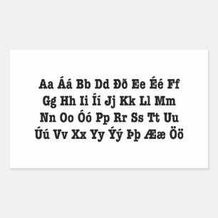 Icelandic Alphabet [Íslenska Stafrófið] Rectangular Sticker