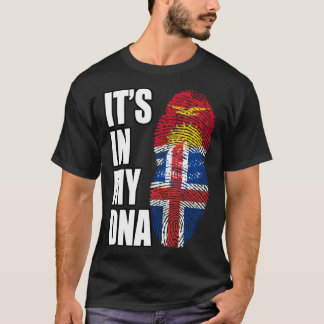 Icelandic And Kiribati Mix DNA Heritage Flag T-Shirt
