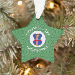 Icelandic Angel Christmas Flag Personalised Ornament