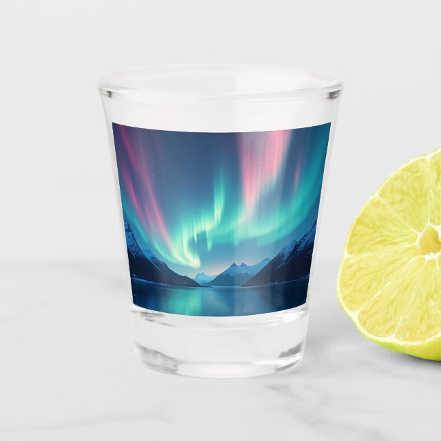 Icelandic Aurora Shot Glass (Front)
