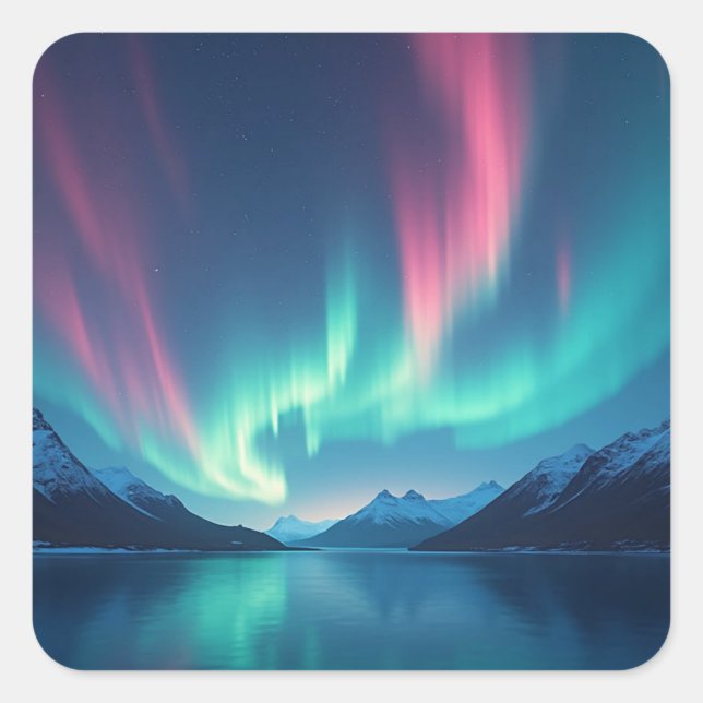 Icelandic Aurora Square Sticker (Front)