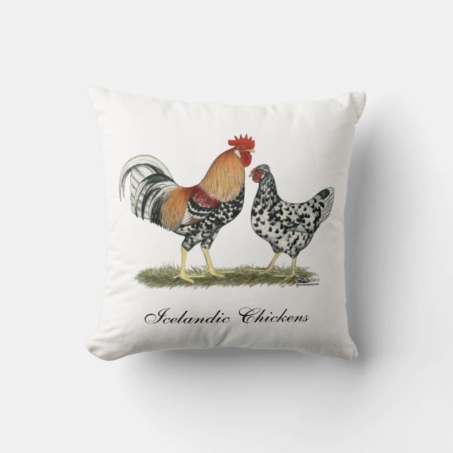 Icelandic Chickens Cushion (Front)