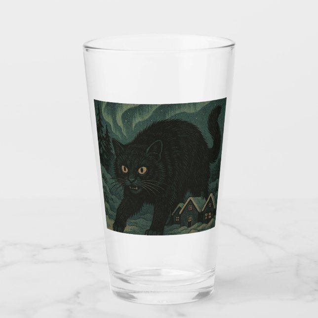 Icelandic Christmas yule Cat  Glass (Front)